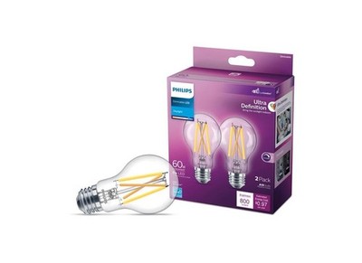 Philips Ultra Definition A19 E26 LED Bulb Daylight 60 Watt Equivalence 2 pk