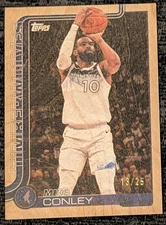 2025 Topps NBA Basketball Mike Conley Wood  /25 SSP  Timberwolves No. 112