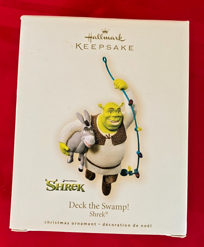 NIB Hallmark Keepsake Shrek Deck the Swamp w/Donkey 2007 QXI4397 Robert Chad