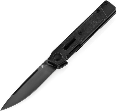Kansept Kitpu Framelock Folding Knife Shred CF Titanium CPM-20CV Black