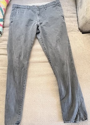 Massimo Dutti Men s Cotton Stretch Slim Fit Chino Pants Gray 36 X 32