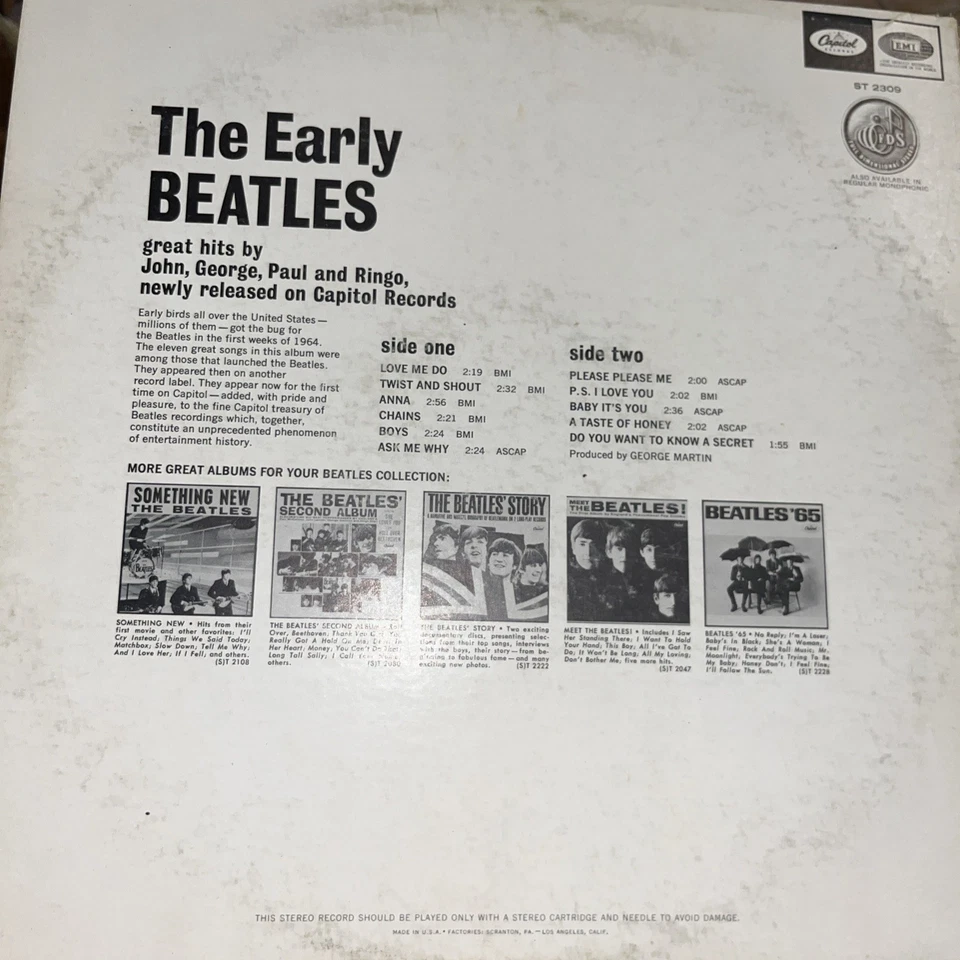 The Beatles - The Early Beatles Vinyl LP - Capitol ST-2309 Foto 2 de 4