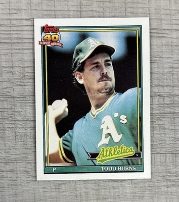 1991 Topps #608 Todd Burns Oakland Athletics MLB Baseball Card