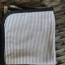 Carters Just One You Black White Striped Jersey Swaddle Receiving Blanket No Tag