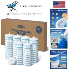 64pcs Toilet Wand Refills fits Clorox Toilet Wand, Thickened Cleaning Upgraded