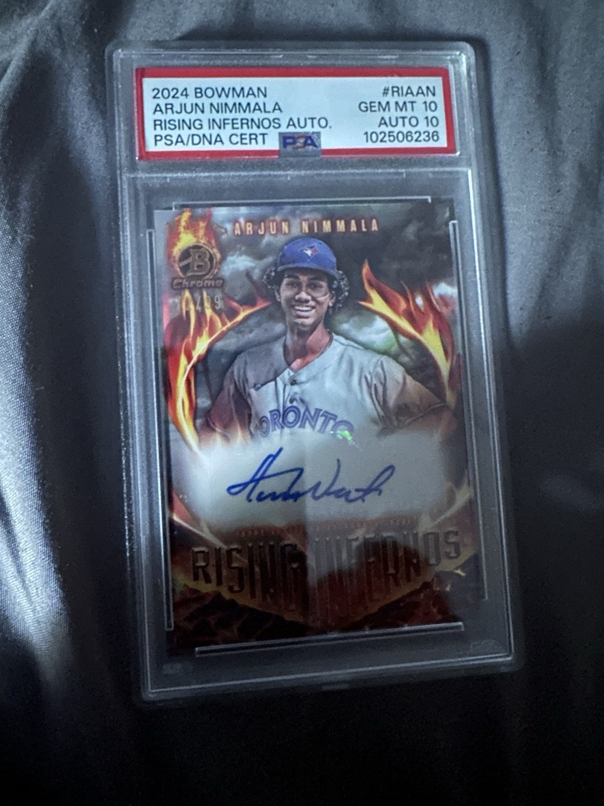 2024 Bowman - Rising Infernos Autographs Arjun Nimmala #RIA-AN /99 (AU, RC)