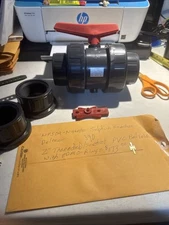 CEPEX 2” Threaded socket PVC ball valve/W EDMO-RINGS Extra sockets that are slip