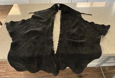 Black Leather Western Chaps Scalloped Small/Medium