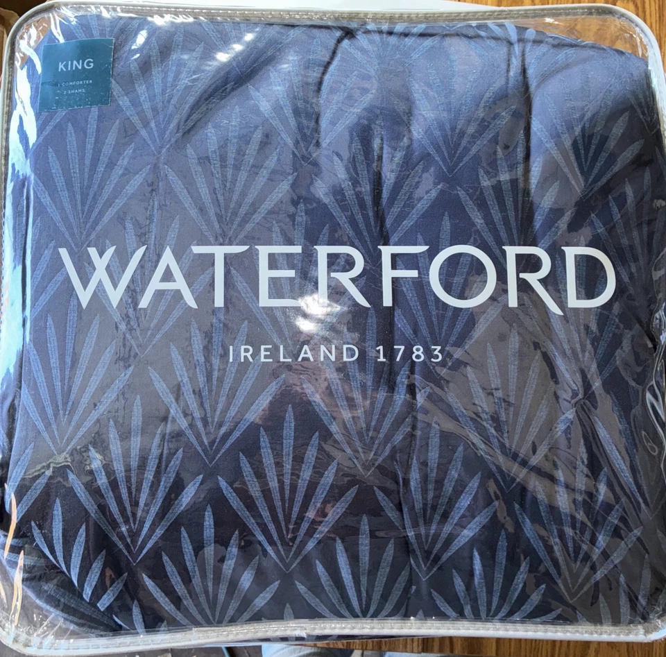 JUEGO EDREDÓN WATERFORD CHOLE KING AZUL MARINO FUNDAS REVERSIBLES Foto 2 de 2