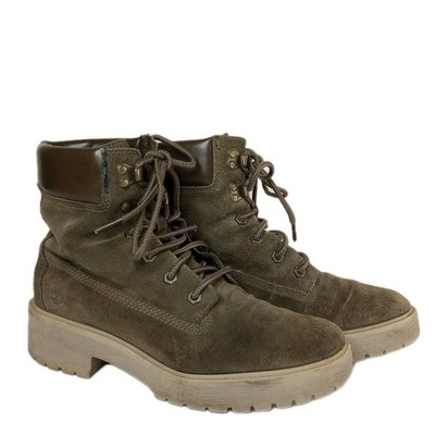 Women's Timberland Carnaby Cool Size 8 6'' Boot Ankle Olive Suede  A1XS3