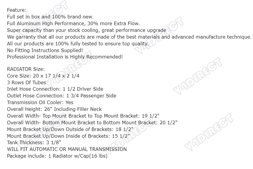 3132 3 filas radiador todo aluminio apto ford-Modelo 1937-1938 CHEVY-V8-Motor 37 38 Foto 2 de 4
