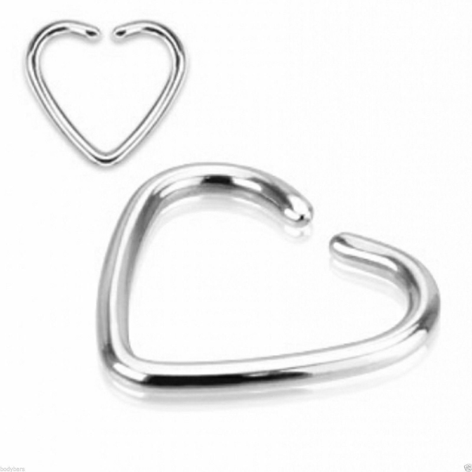 Heart Daith Piercing Surgical Steel Cartilage Rook Tragus Helix Ring Bar 20g 8mm