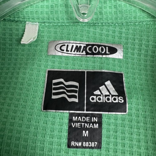 Adidas Climacool Shirt Womens Size M Green V-neck Short Sleeves Houndstooth Trim - Picture 3 of 10