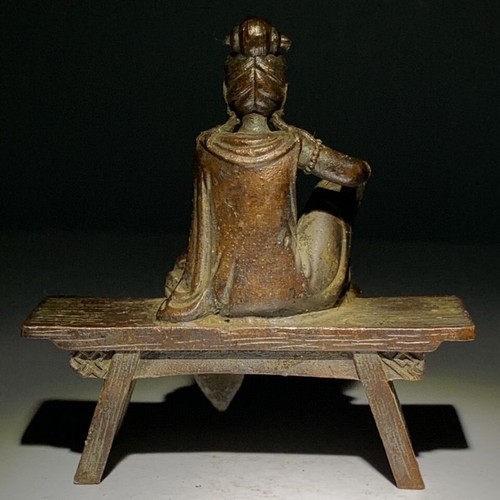 Blessing Chinese Bronze Handmade Kwan-yin Statue Collection Fengshui Netsuke - Picture 8 of 12