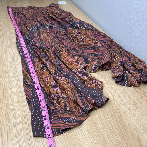 Free People Printed Paradise Maxi Skirt Sz 0 Boho Festival Cottage Scarf Fairy - Picture 8 of 8