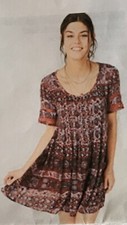 $69 Ecote Amethyst Pintuck Frock Dress  Urban Outfitters M