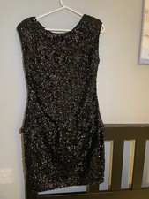 Pronovias evening black sequins dress UK 8/10