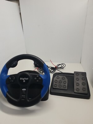 Universal Rumble Wheel Digital R Steering Controller 98119 PS1 Racing W/Pedals