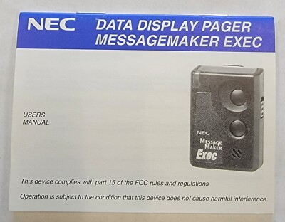 Lot of 19 NEC EXEC Pager OEM User Guides Part# EXEC-USER-GUIDE * NEW *