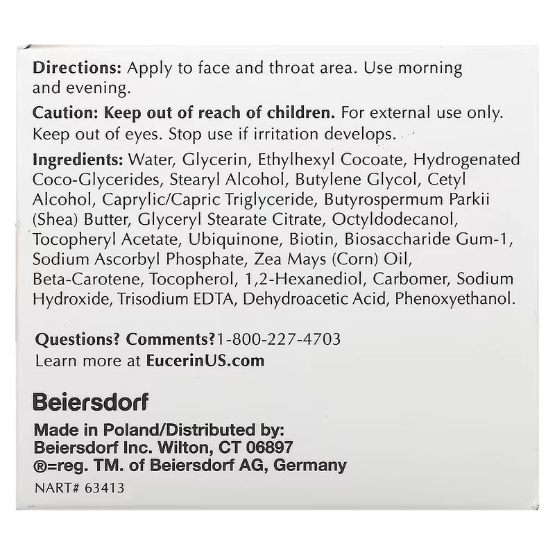 Eucerin Q10 Anti Wrinkle Night Cream 48g  Dermatologist Recommended - Image 3 of 4