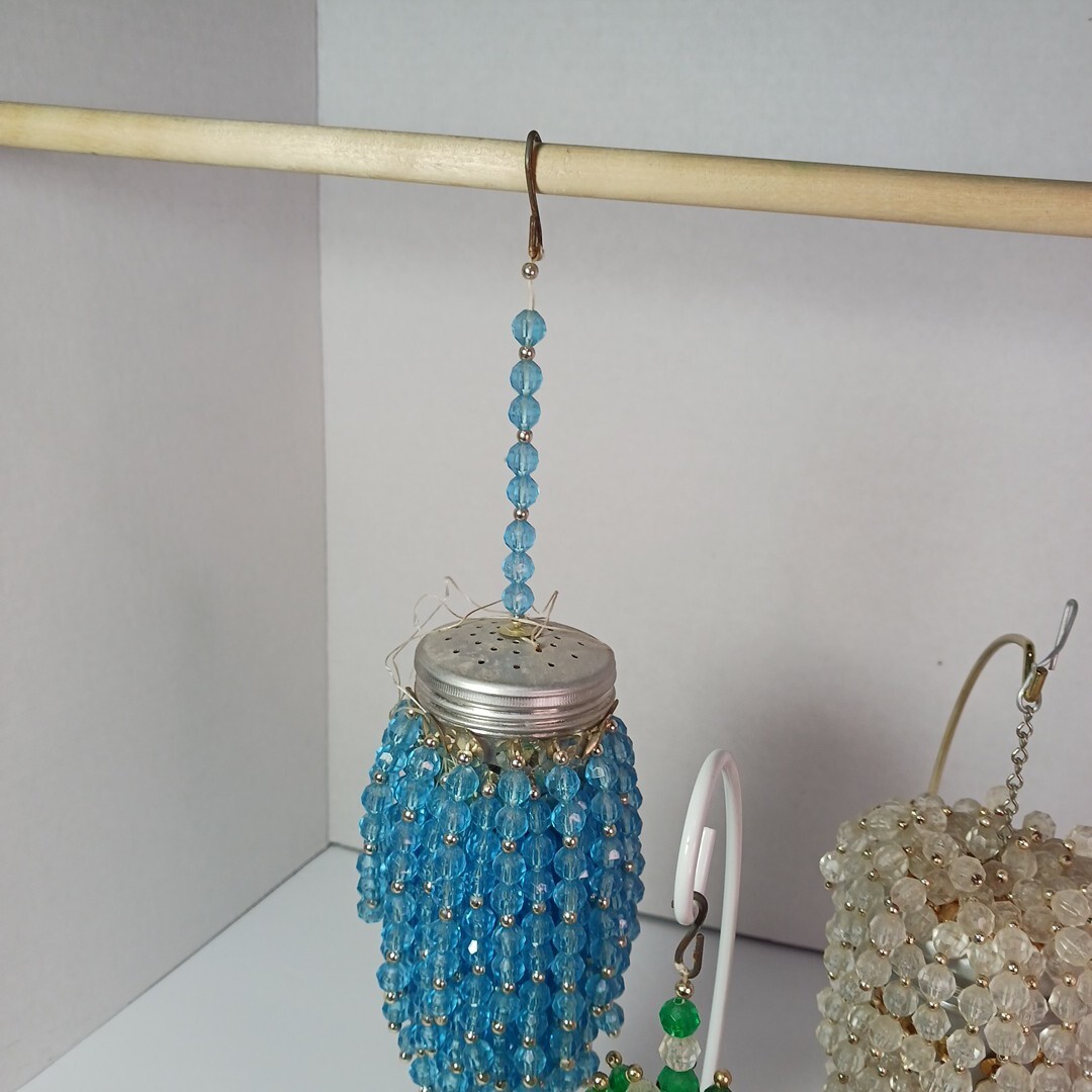 Lot of 5 TEA BALL ORNAMENTS Beaded Chandelier VINTAGE Christmas Potpourri Holder eBay