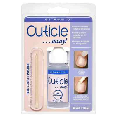 Esteemia Cuticle Away Remover 1 Fluid Ounce With Cuticle Pusher