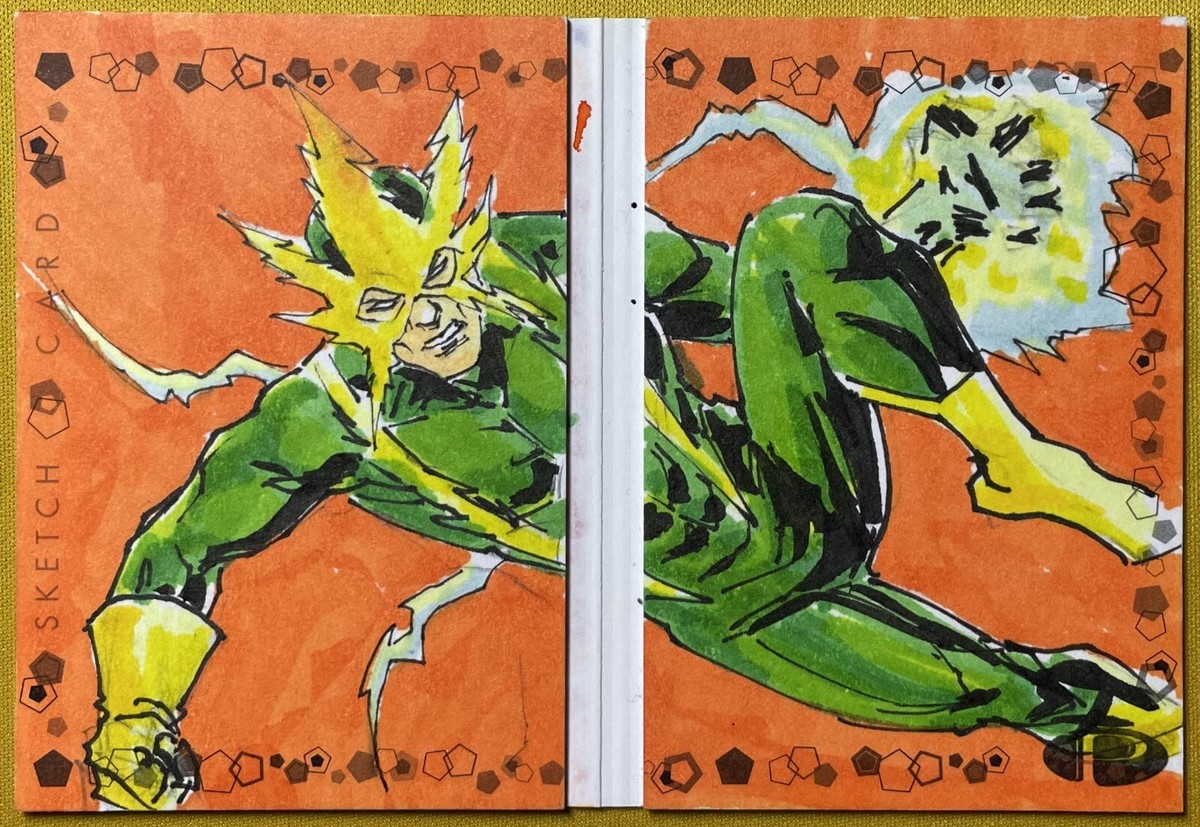 2021 UD Marvel Premier Electro Dual-Panel Sketch by Don Mark 2021 UD Marvel Premier Electro Dual-Panel Sketch by Don Mark