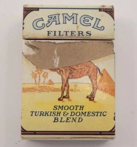 VINTAGE CAMEL FILTERS CIGARETTE BOX LIGHTER W/ FLIP LID R.J. REYNOLDS TOBACCO CO