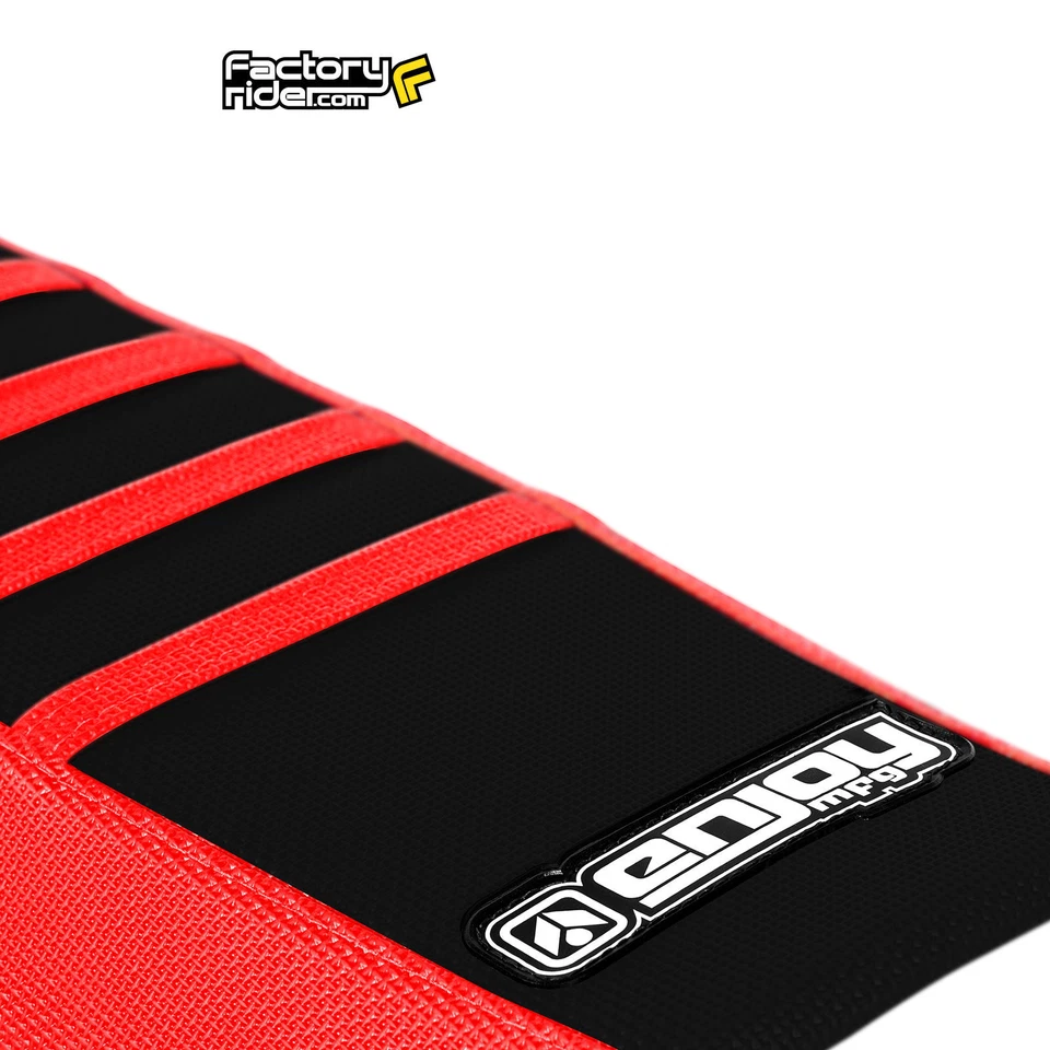 2003 - 2010 HONDA CR 85 SEAT COVER by Enjoy MFG RED & BLACK w/ RED RIBS #95 - Image 3 of 4