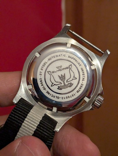 Reloj de buceo automático Glycine Combat Sub GL0083 esfera negra + pulsera OEM equipada - Imagen 9 de 22