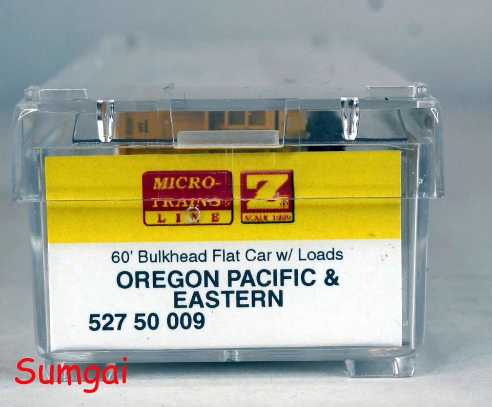 Z Scale Z Gauge Micro-Trains Line MTL 25th 527 50 009 OP&E Bulkhead Flat Car - Image 3 of 4