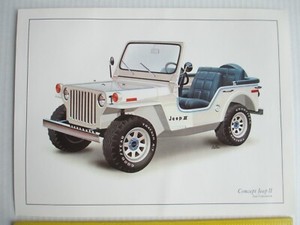 rare 1977 AMC Concept Rendering Press Print Car Jeep Art 12" X 9"            C91