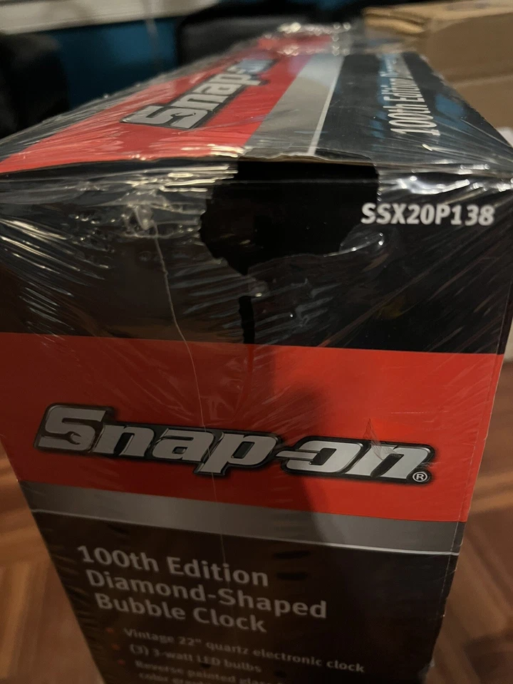 Relógio de bolha Snap-On 100º aniversário 22" LED em forma de diamante novo na caixa - Imagem 4 de 4