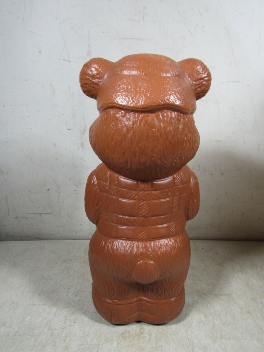 Vintage 1960's A.J. Renzi Brown Plastic Blow Mold Bear Bank