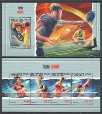 Tenis de mesa deportivo Maldivas HM0542 2018 #7323-6+BL1130 MNH