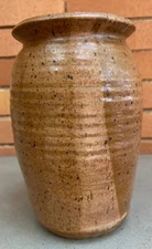 Vintage 80s Earthtones Stoneware Hand Crafted Ceramic Studio Pottery Vase Modern