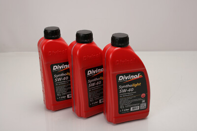 3 x 1 L (11,45  /L) Motorenöl Divinol Syntholight SAE 5W-40 49520 PKW LKW BHKW