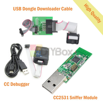 CC Debugger Emulator&Programm CC2531 Sniffer USB Dongle BTool + Downloader Cable