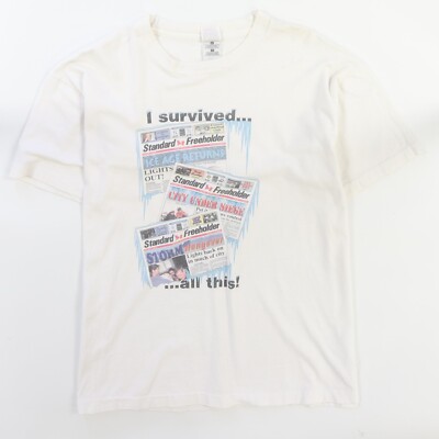 Vintage Cornwall Ontario Ice Storm Newspaper Parody T-Shirt Size XL