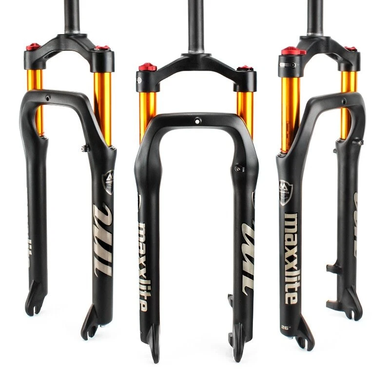 Horquilla delantera Fat Bicycle 20 26 pulgadas*4,0 neumáticos nieve playa bicicleta suspensión neumática eléctrica Foto 2 de 4