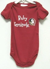 NCAA Florida State Seminoles Red One Piece Baby Seminoles Logo Two Feet Ahead
