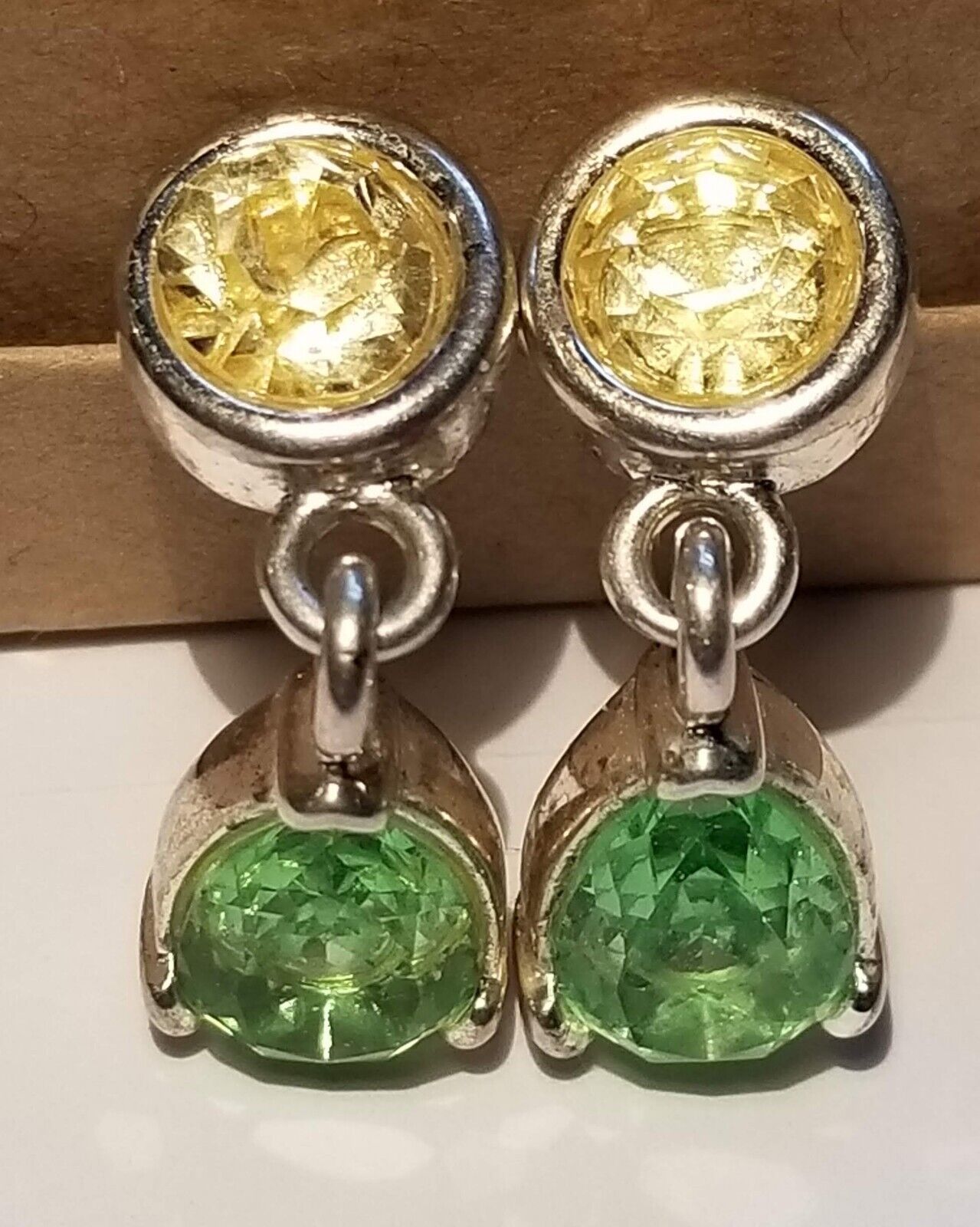 Monet Retro Green Crystal Silver Tone Bracelet an… - image 11