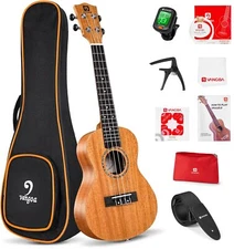 Concert Ukulele Beginner Mahogany 23 Inch Adult Beginner Ukelele with Complet...