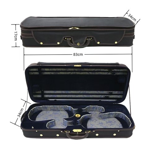 4/4 full size Double Violin Case for two violins Wooden Struct Soft velvet Hard - Picture 2 of 10