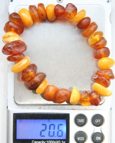 Amber Natural Baltic Honey Chip/Bead Bracelet 20.6 g 波羅的海琥珀 - Picture 5 of 5