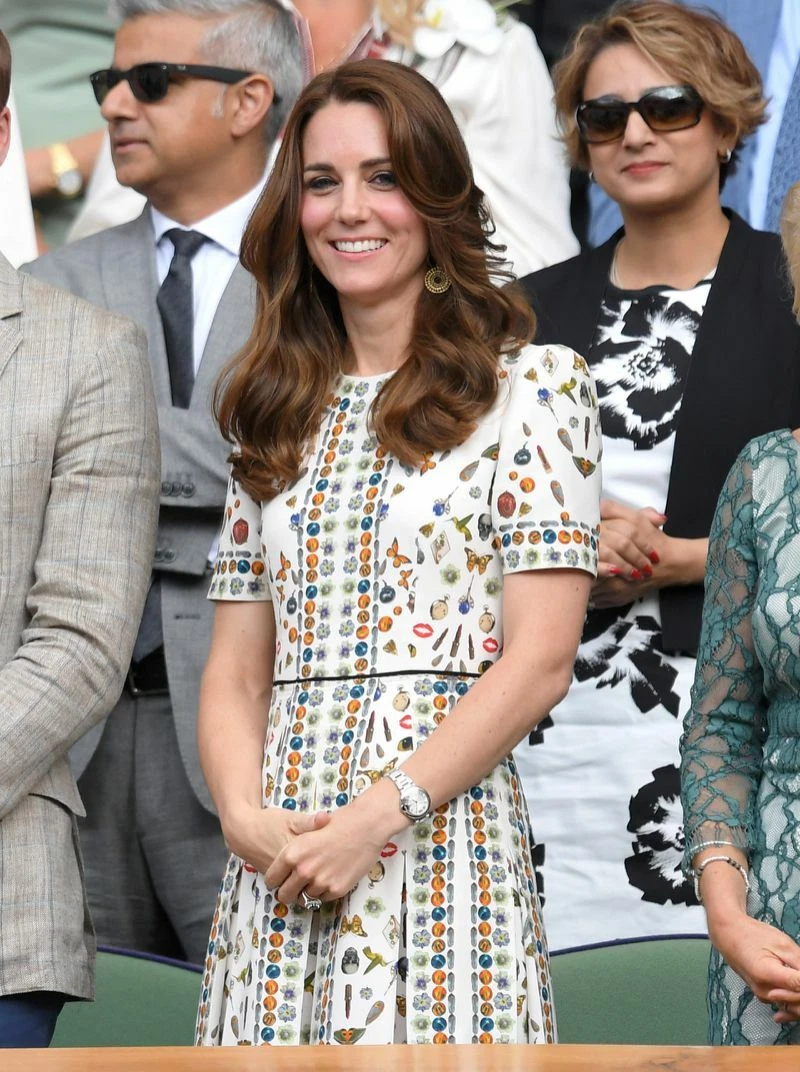 Abito midi Alexander McQueen Obsession stampa talismano US8 ASO Royal Celebrity