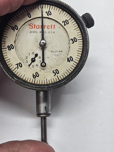 Starrett 25-441 Dial Indicator Jeweled .001" Graduation 0-1" Range 0-100 Reading - Picture 7 of 11