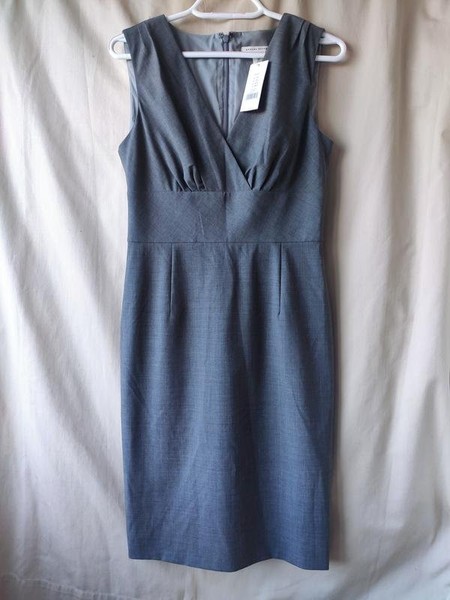 Women Banana Republic Dress Grey Wool 32 / XXS /
