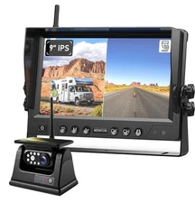 9" 1 ch DVR Monitor Magnetic Standby Mode Solar Wireless Backup Camera RVs Truck