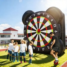 10ft Outdoor Inflatable Soccer Golf Darts Board  8 Soccer Balls for Sports Game